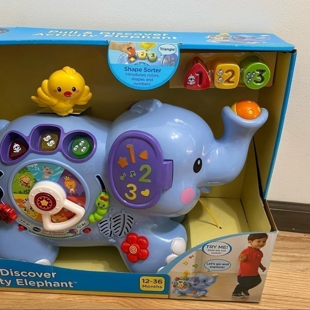 V-tech Pull & Discover Activity Elephant NEW Toy Hard to Find Discontinued